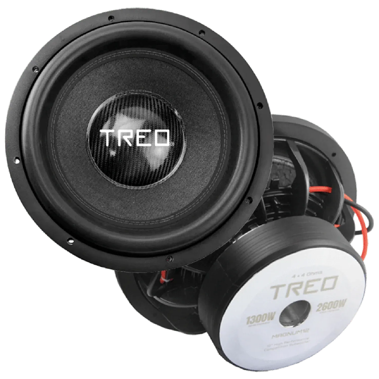 Subwoofer De Alto Rendimiento Doble Bobina Treo MAGNUM12 2600 Watts 12 Pulgadas 4 + 4 Ohms DVC