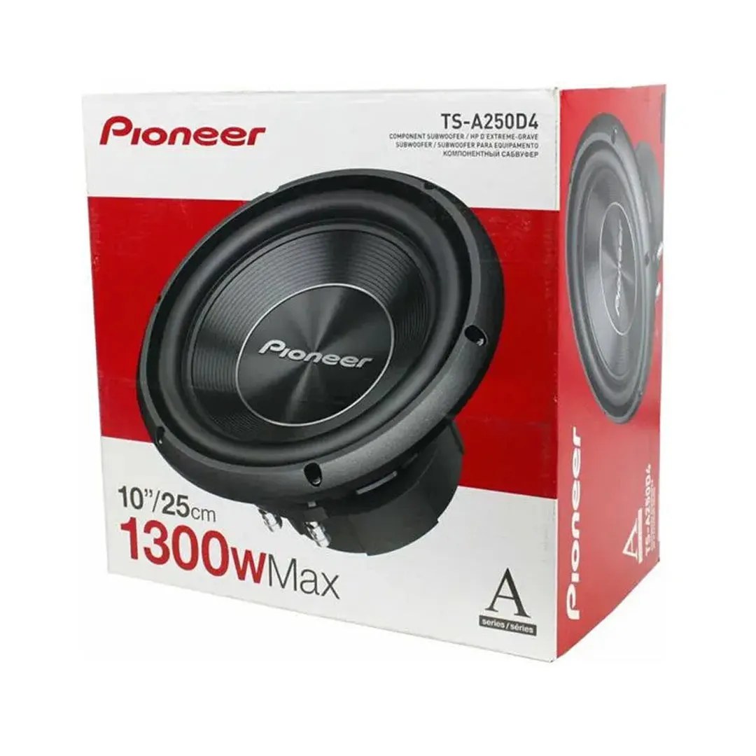 SUBWOOFER PIONEER DOBLE BOBINA 1300 WATTS 10 PULGADAS / SERIE A TS-A250D4