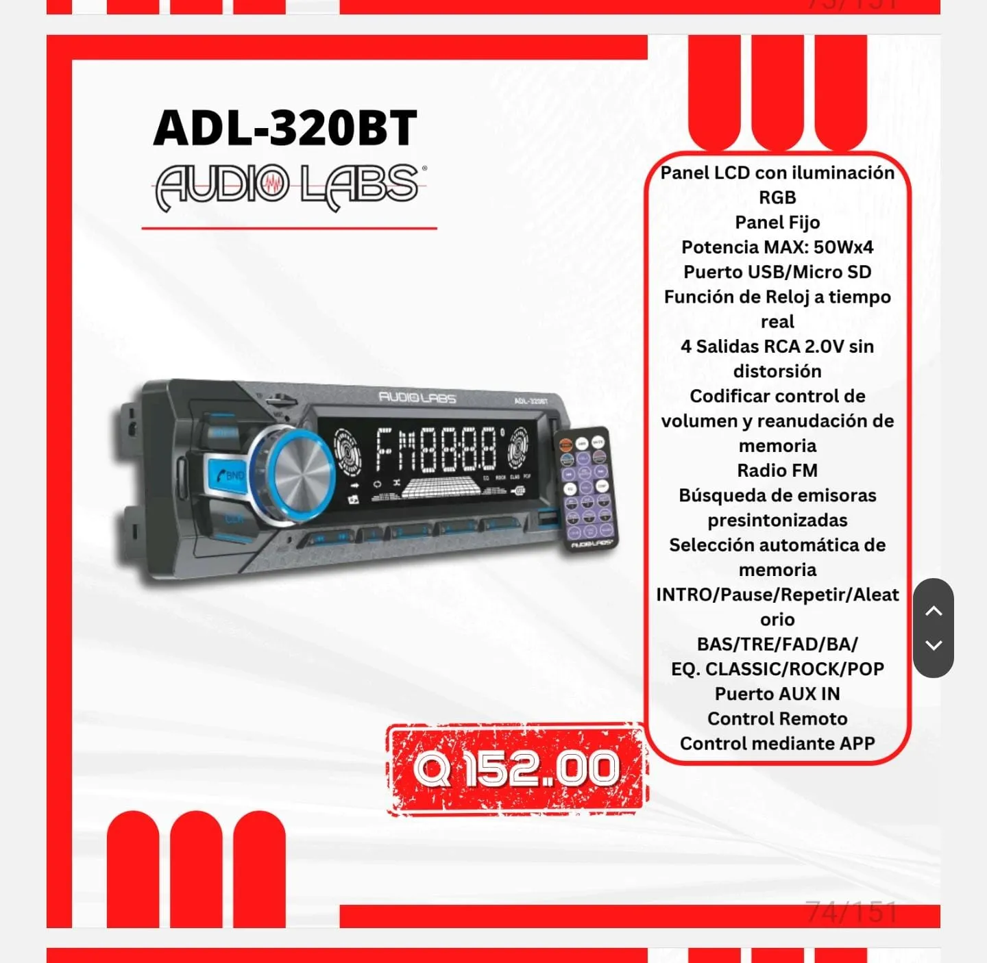 RADIO AUDIO LABS ADL-320BT