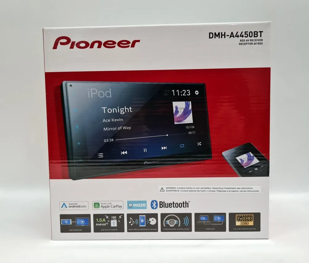 RADIO PIONEER DE PANTALLA CON CAR PLAY Y ANDROID AUTO DMH-A4450BT