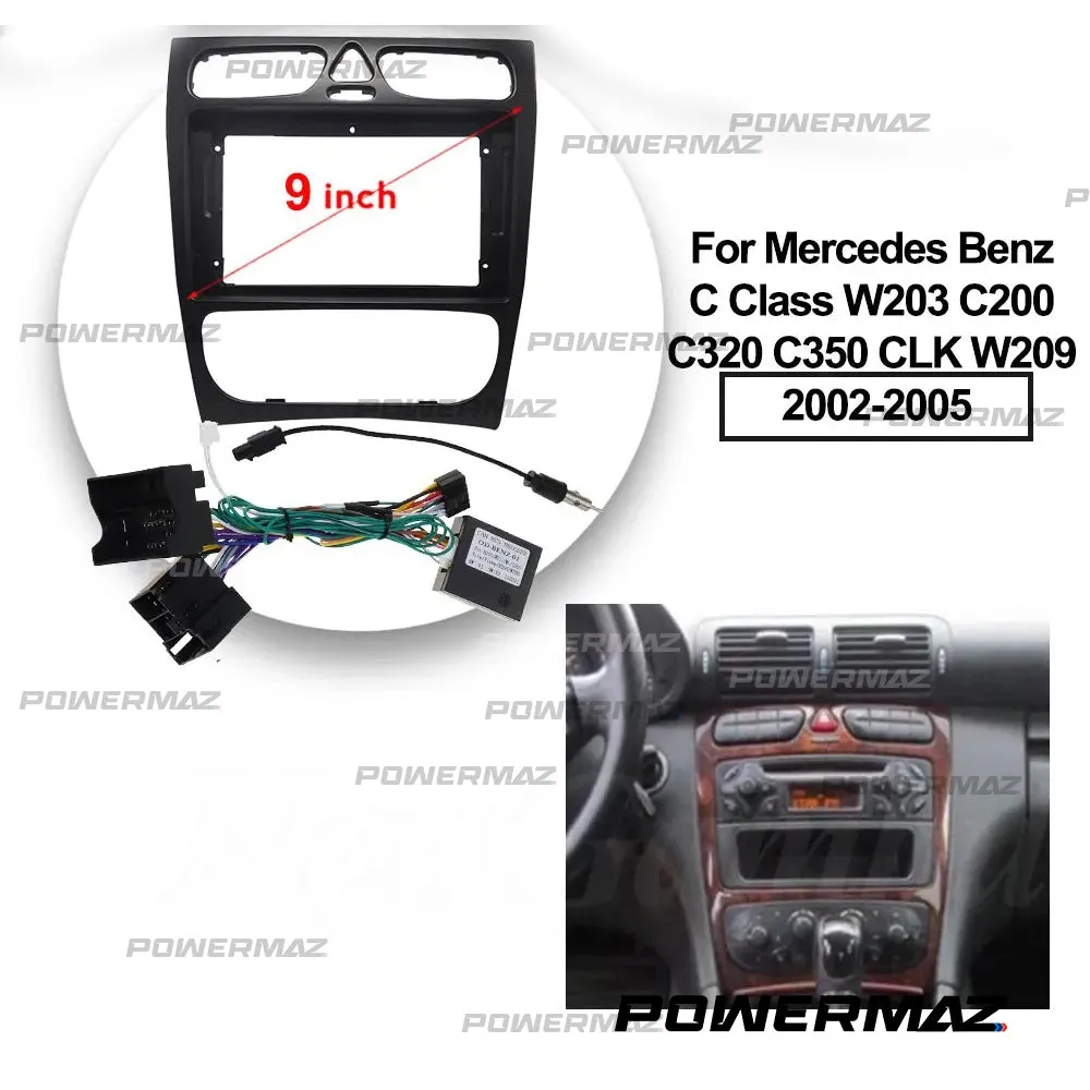 Dash Kit de 9 Pulgadas MERCEDES BENZ C CLASS C200, C320, C350, CLK, W209, 2002, 2003 al 2005