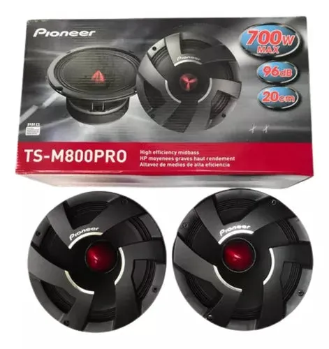 PAR DE MEDIOS 8´´ PIONEER DE 700W / TS-M800PRO